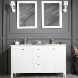 HEAVEN 60" WHITE BATHROOM VANITY