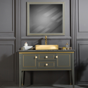 MANHATTAN  48" ANTHRACITE GOLD BATHROOM VANITY