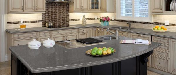 Babylon Gray Concrete Quartz Countertop