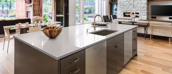 Fossil Gray Matte Quartz Countertop