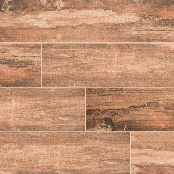 Red Salvage Porcelain Wood Tile