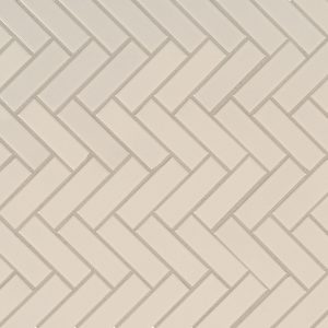 Almond Glossy Herringbone Mosaic