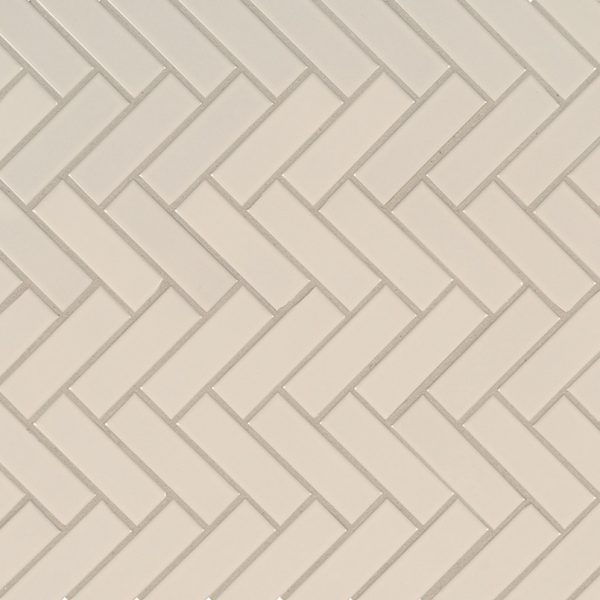 Almond Glossy Herringbone Mosaic