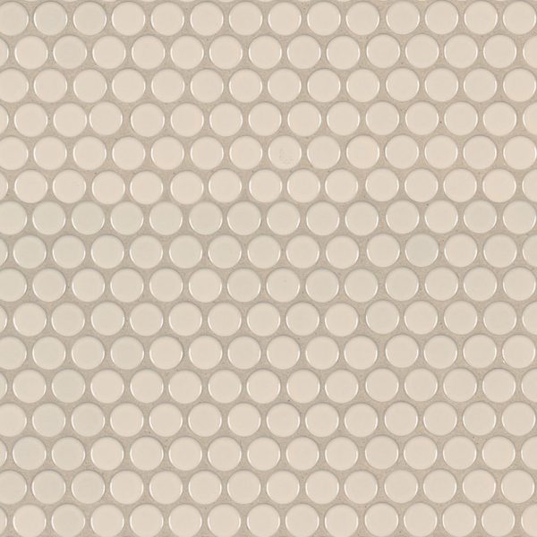 Almond Glossy Penny Round Mosaic