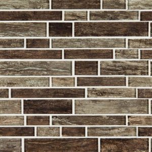 Antico Pewter Interlocking Pattern 8mm Glass Backsplash Tile