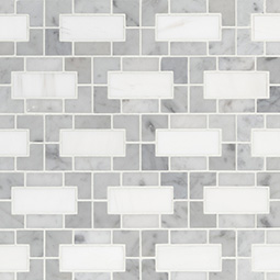 Bianco Dolomite Lynx Polished Glass Backsplash Tile