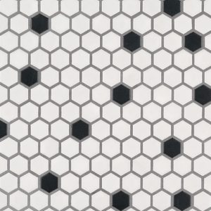 Black and White Hexagon Matte Backsplash Tile