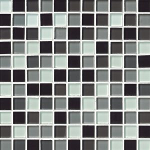 BLACK BLEND GLASS 1X1X8MM  Glass Backsplash Tile