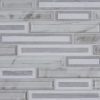 BLUE BLEND BRICK GLASS 1X2X8MM Glass Backsplash Tile