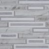 BLUE BLEND BRICK GLASS 1X2X8MM Glass Backsplash Tile