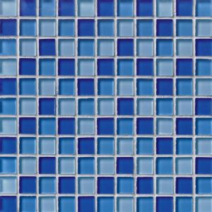 BLUE BLEND GLASS 1X1X8MM Glass Backsplash Tile