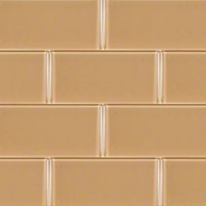 Caramel Glass Subway Backsplash Tile 3x6