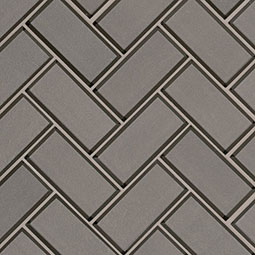 Champagne Bevel Herringbone Glass Tile