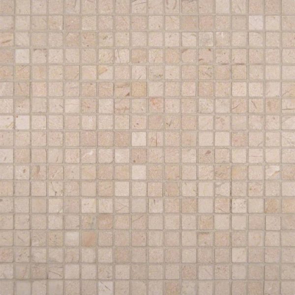 Crema Marfil 5/8x5/8 Polished in 12x12 Mesh
