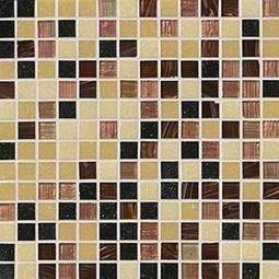 Desert Sunset Opaque/Iridescent Glass 3/4x3/4x4MM in 12x12 Mesh Glass Tile