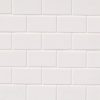 Domino White Glossy Subway Tile Beveled 2x4