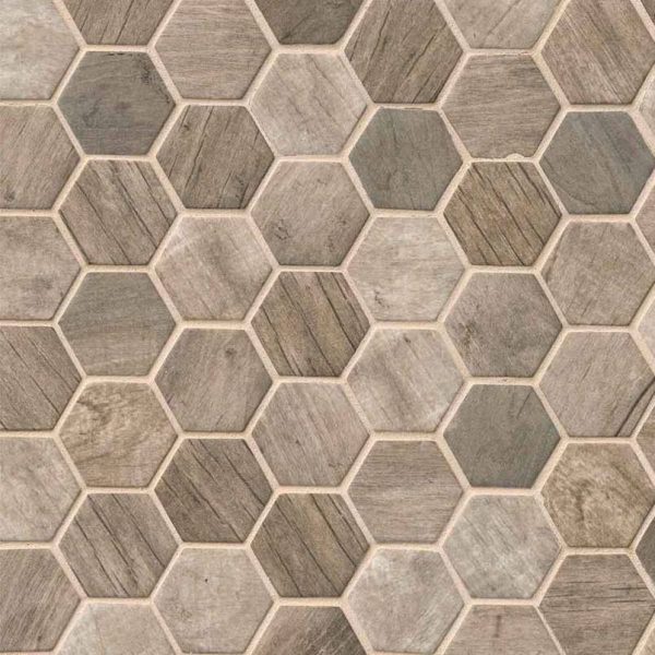 Driftwood Hexagon Backsplash Tile