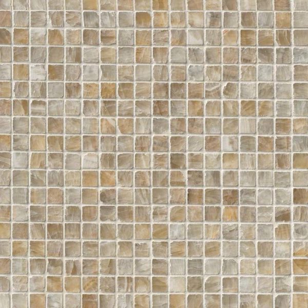 Giallo Crystal Onyx 5/8x5/8 Polished in 12x12 Mesh