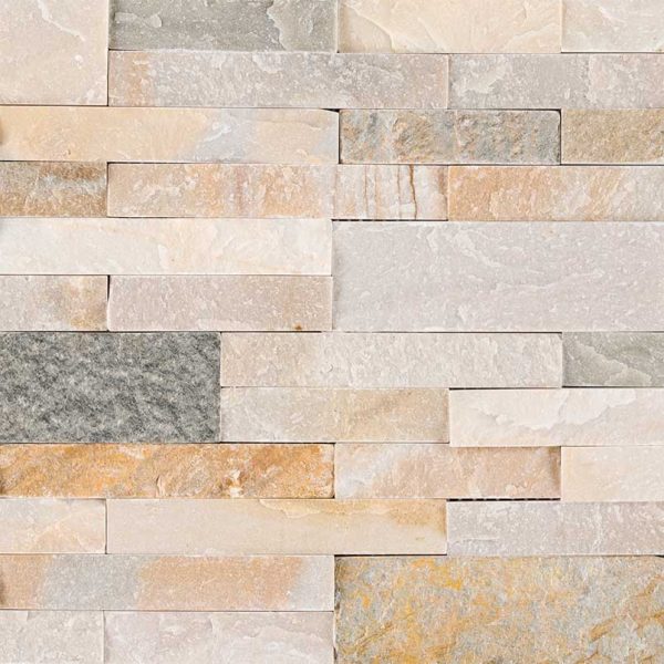 Golden Honey Peel and Stick Stacked Stone Backsplash