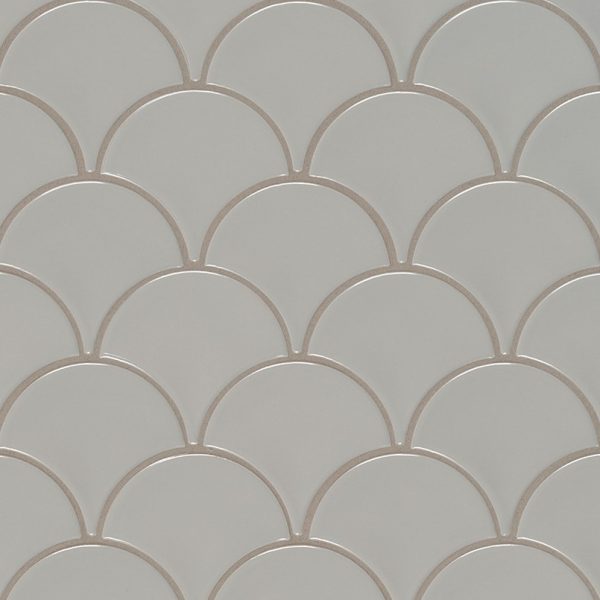 Gray Glossy Fish Scale Mosaic