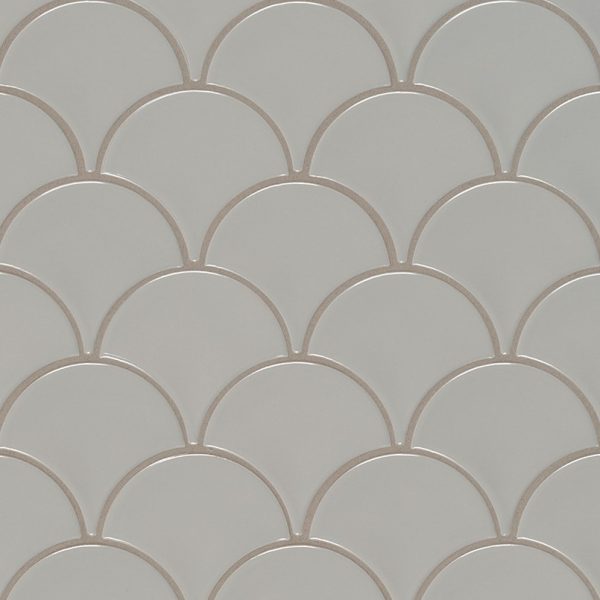 Gray Glossy Fish Scale Mosaic