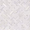 Greecian White Basketweave Pattern Polished Tile