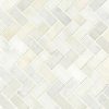 Greecian White Basketweave Pattern-2 Polished Tile