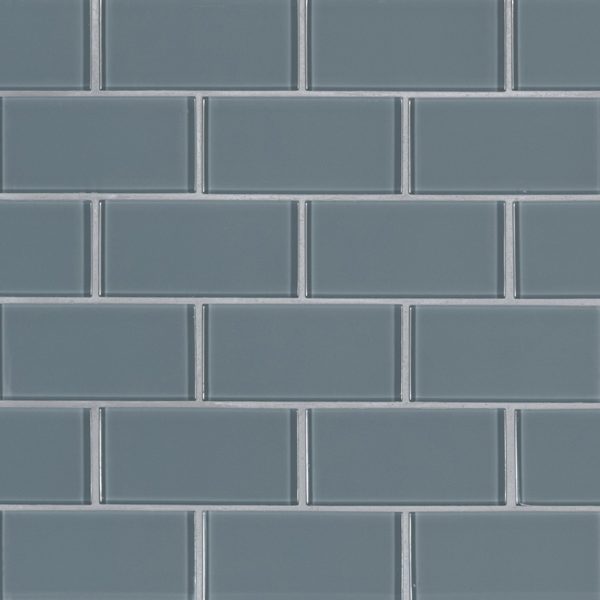 Harbor Gray Subway 2x4x8mm Glass Backsplash Tile