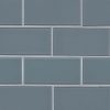 Harbor Gray Subway Tile 4x12x8mm Glass Backsplash Tile