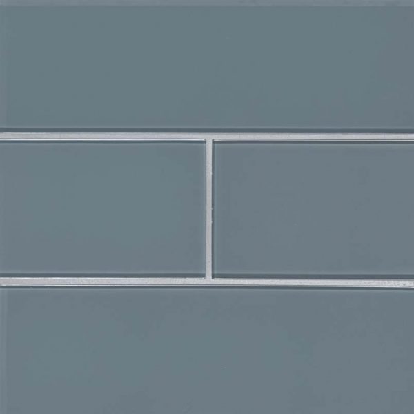 Harbor Gray Subway Tile 4x12x8mm Glass Backsplash Tile