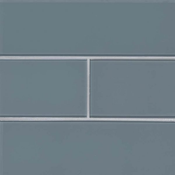 Harbor Gray Subway Tile 4x12x8mm Glass Backsplash Tile