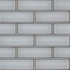 Ice Bevel Herringbone Glass Tile