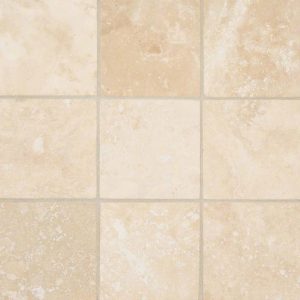 Ivory Travertine 4x4 Honed and Beveled Tile