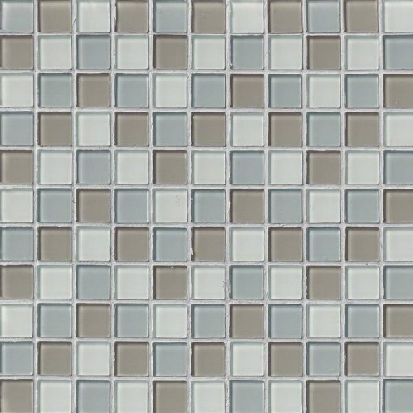 Majestic Ocean Crystallized Glass 1x1x4MM in 12x12 Mesh  Glass Backsplash Tile