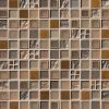 Mediterranean Pearl Mediterranean Glass 3/4x3/4x4MM in 12x12 Mesh Glass Backsplash Tile