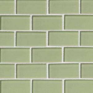 Mint Green Glass Subway Backsplash Tile 2x4
