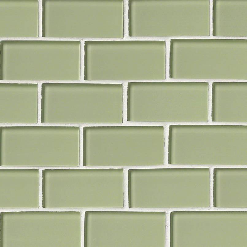 Mint Green Glass Subway Backsplash Tile, Green Glass Tiles