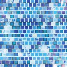 Opaque Blue Rainbow  Glass Tile