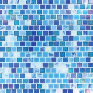 Opaque Blue Rainbow  Glass Backsplash Tile