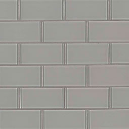 Oyster Gray Subway 2x4x8mm Glass Tile