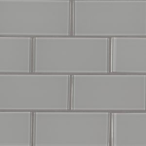 Oyster Gray  3x6x8mm Glass Backsplash Tile