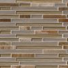 Pebble Interlocking Pattern 8mm Glass Backsplash Tile