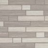 Silver Canvas Interlocking Pattern 8mm Glass Backsplash Tile