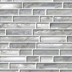 Silver Canvas Interlocking Pattern 8mm Glass Backsplash Tile