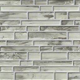 Silvermist Interlocking Pattern 8mm Glass Backsplash Tile