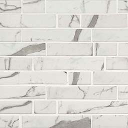 Statuario Celano Interlocking 6mm Glass Backsplash Tile