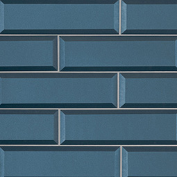 Tahiti Blue 2.5x8x8mm Beveled Glass Backsplash Tile