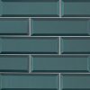 Verde Azul 2.5x8x8mm Beveled Glass Backsplash Tile