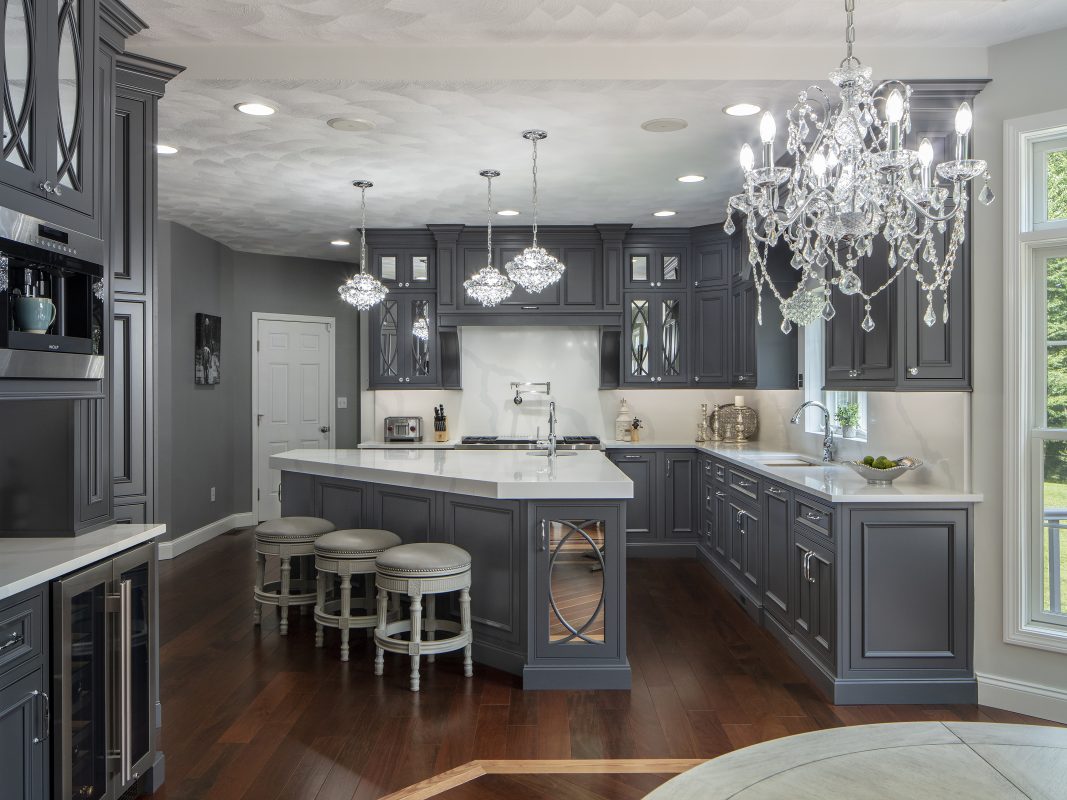 Iron Ore on Maple Beaded Inset using Charleston Door  Kitchen Cabinets & Tiles, NJ  Art of 